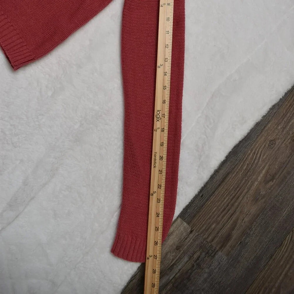 American Eagle Button Front Knit Cardigan Sz XS Cropped Pink Preppy Academia - Picture 13 of 15